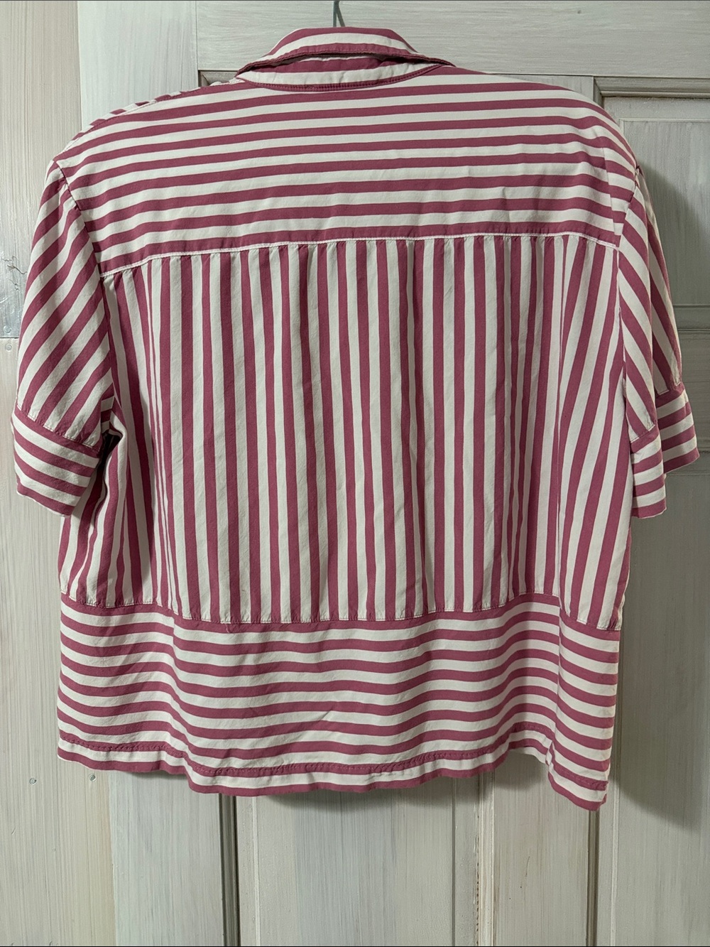 Jane and Delancey Pink and White Striped Short-Sleeve Button Shirt - Picture 3 of 4